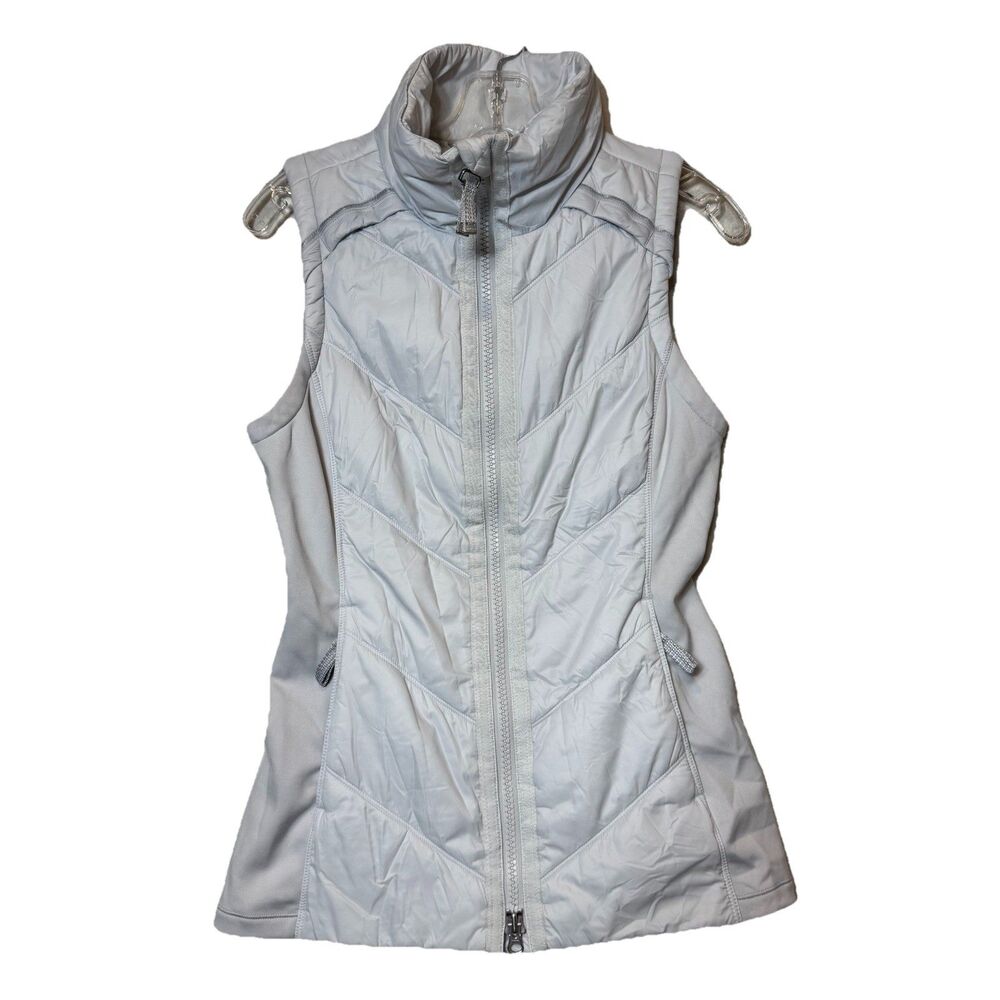 Athleta Women's Rock Ridge Vest Light Gray Quilted PrimaLoft Insulated Women XS